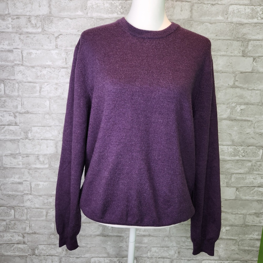 Brooks Brothers Sweater Purple Merino Wool Blend Classic Crewneck Womens Medium